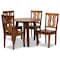 Baxton Studio Anesa Modern and Contemporary Transitional Walnut Brown Finished Wood 5-Piece Dining Set 177-11379-10895-Zoro - alternate 1